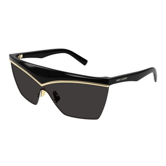 NEW SL 614 MASK 001 SAINT LAURENT SUNGLASSES WOMEN SHIELD BLACK EYEWEAR SL614 - Picture 1 of 6